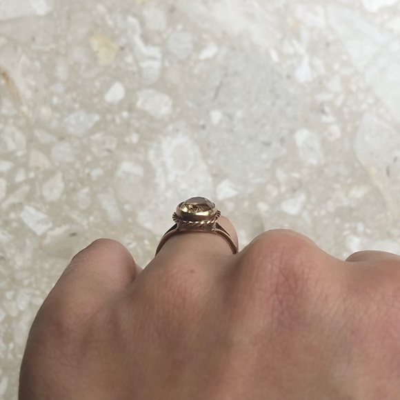 Vintage Oval Citrine Yellow Gold Ring - Picture 10 of 11